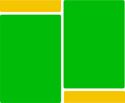 Blocos verde e amarelo com as cores da NG Telecom